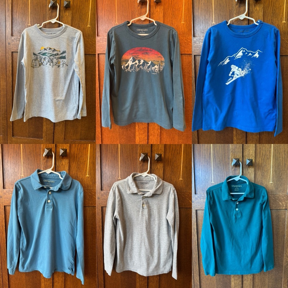 CrewCuts Boys Small (6-7) Long Sleeve Shirt Lot (6 shirts) EUC